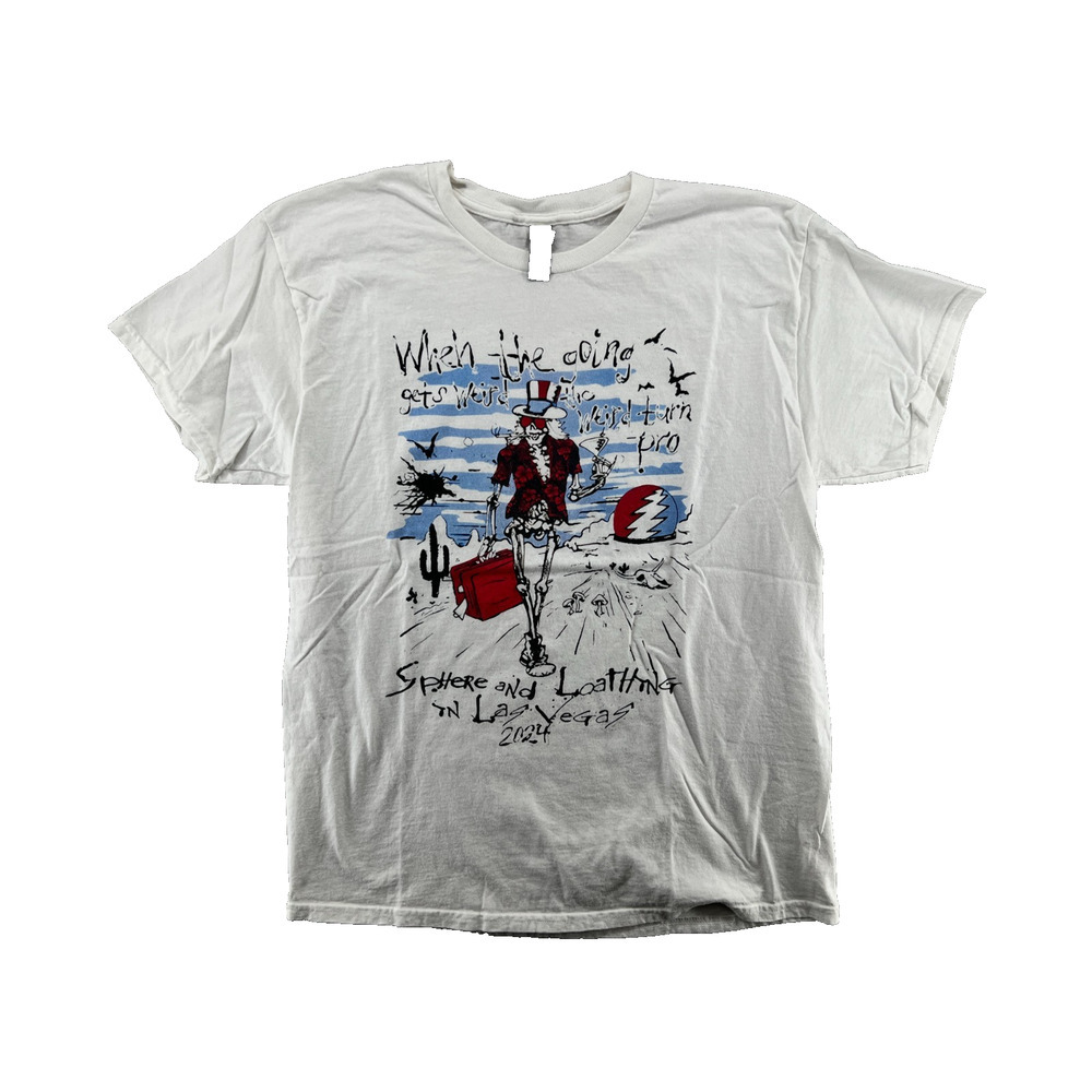 Fear and Loathing Las Vegas Tee Grateful Dead Style Skull Graphic L